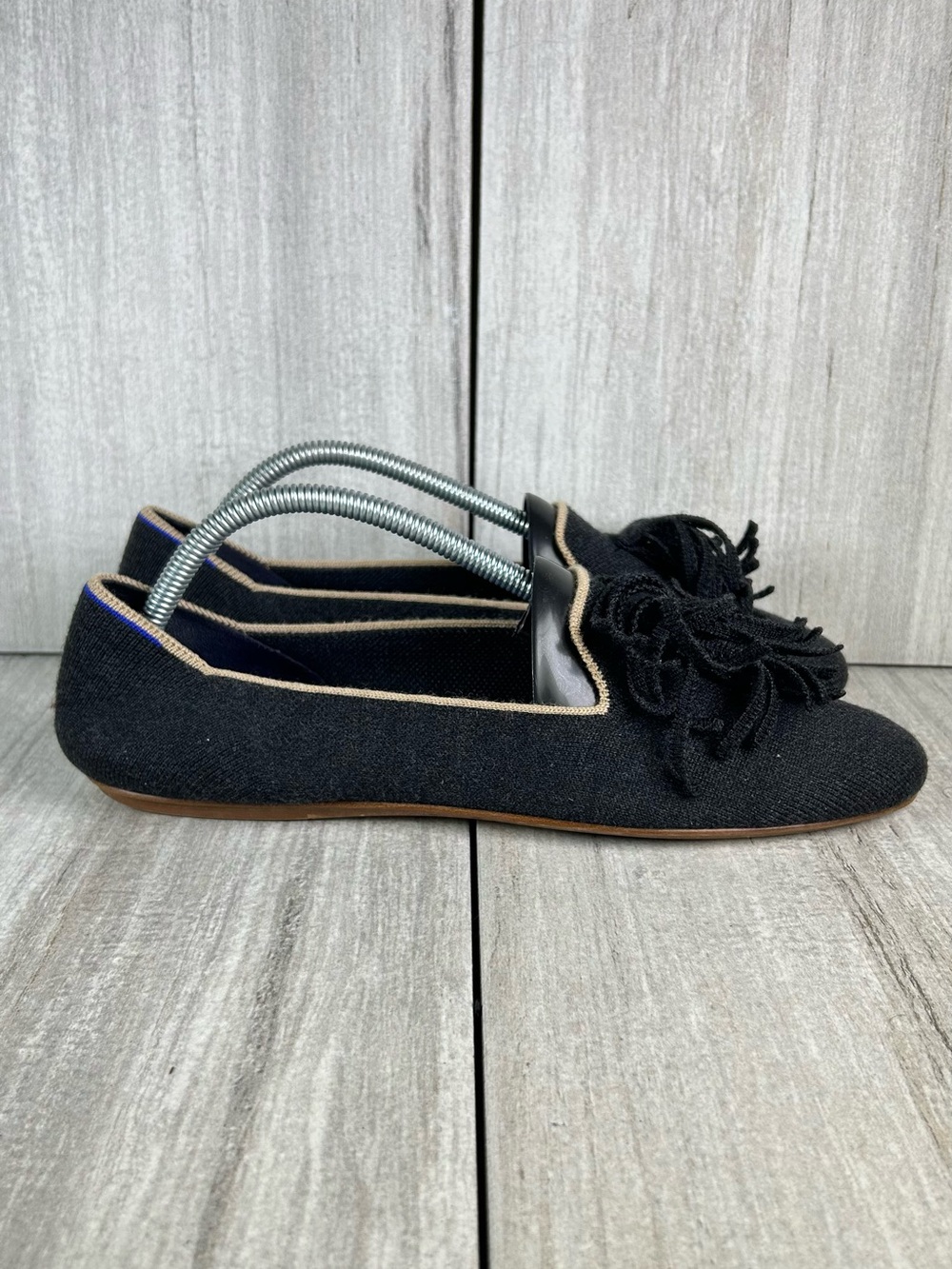 Rothy’s Charcoal Merino Wool Tassel Ballet Loafer Casual Shoe Women’s Size 10.5 - Picture 4 of 11